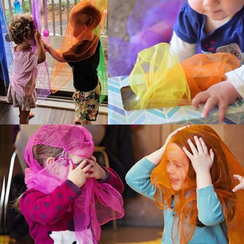 AIVIAI Dance Scarves, 12 Colors 24 PCS Juggling Scarves for Kids Play Dancing Music Scarfs Colorful Silk Actives Scarves for Toddlers Children Movement - Image 3