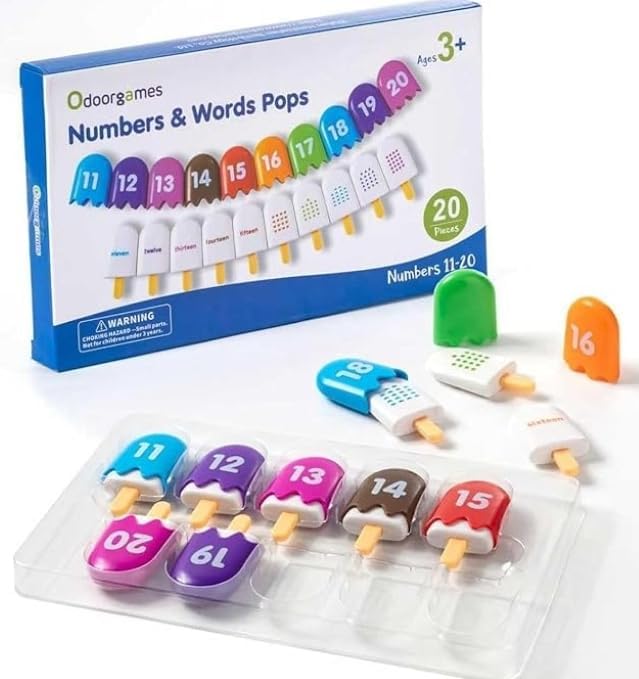 Mini Number Pops 11-20 – Fun Number Matching Toys for Toddlers by Odoorgames