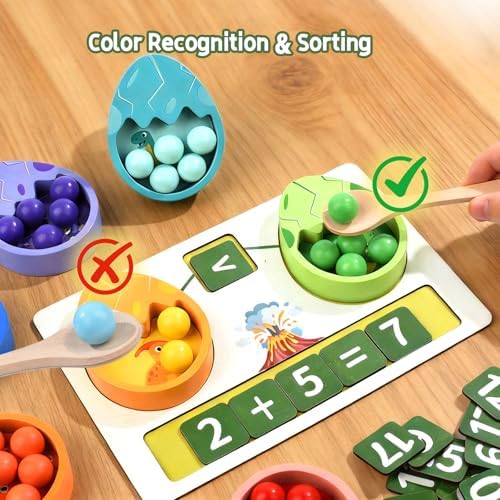 Wooden Dinosaur Egg Math Counting Game,Fine Motor Skill - Image 4