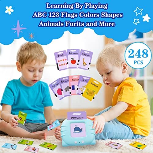 QuTZ ABC Talking Flash Cards for Toddlers 2-4, Autism Toys, Speech Therapy Toys, Educational ABC Learning Talking Sight Words Flash Cards Kindergarten for Boys and Girls, 248 Sight Words Blue - Image 6