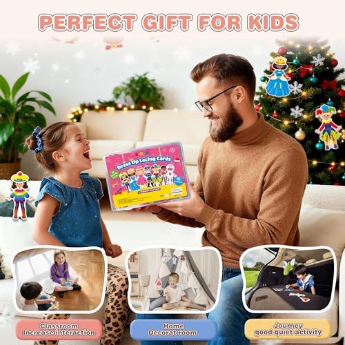 18PCS Dress Up Lacing Card | Girl Montessori Toys Sewing Kits for Kids - Image 6
