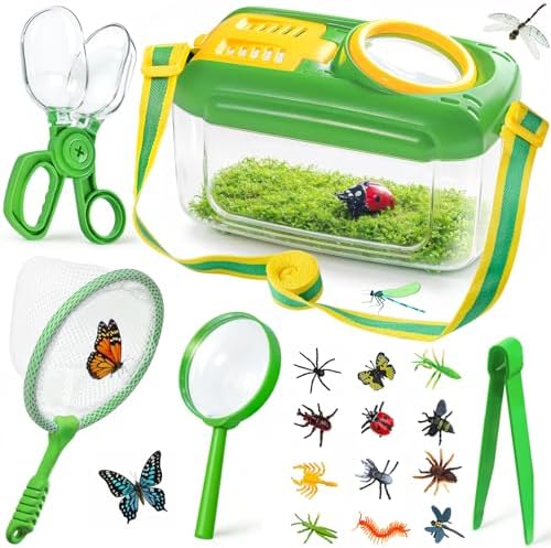 Bug Catcher for Kids, 17 PCS Bug Catching Kit with Bug Collector Toy Bugs by HAIMST