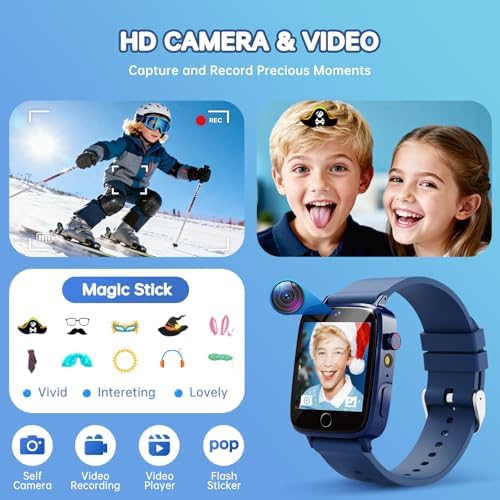 Smart Watch for Kids with 26 Puzzle Games, HD Touch Screen Kids Watch, Camera, Music Player, Alarm Clock, Calculator, Pedometer, Learn Card - 12/24hr Toys for Age 3-12 Year Old, Birthday Gift for Boys - Image 4