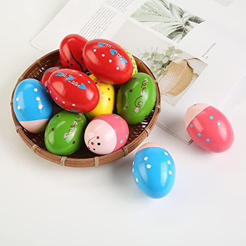 12Pcs Wooden Egg Shakers Hand Musical Maracas Percussion Instruments - Image 6