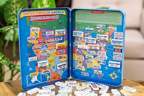 Bendon License Plate Games Magnetic Activity Tin for Kids Road Trip Travel Game for Kids Ages 5+ Family Fun - Image 3