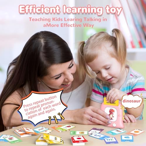 Kidzdo 254 Words Talking Flash Cards for 3 4 5 6 Years Old, Pocket Speech Learning Toys, Birthday Gift for Girls, Pink - Image 5
