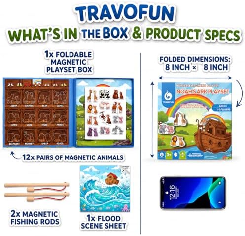 Travofun Magnetic 4-in-1 Animal Game | Travel Toys for Toddlers Ages 3-5 - Image 6