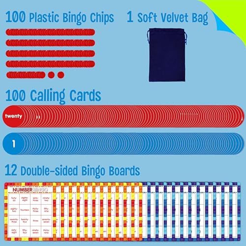 SpriteGru Number Bingo Game, Number 1-100 Bingo Board Game Learn & Count to Read 2 Versions Number Recognition Game for Kids 5-12, Perfect for Classroom & At Home - Image 2