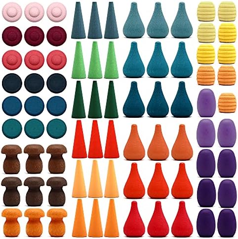 Candywood Rainbow Color Style Wooden Loose Parts Sensory Play Toys (81 PCS) by CandywoodWoodenToys