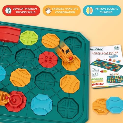 burgkidz Montessori STEM Toys for Kids: Logical Road Builder Board Game - Image 3