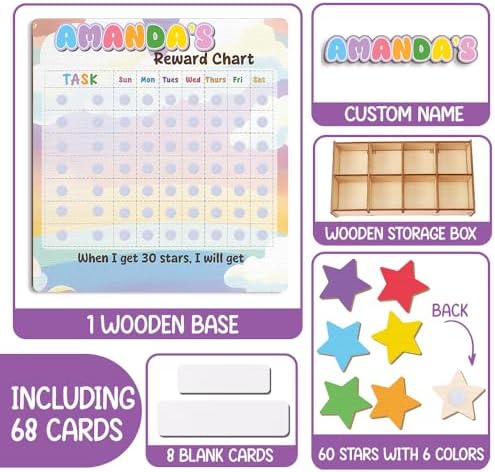 TinyKidz Large Wooden Reward Chart for Kids, 14x15 - Image 4