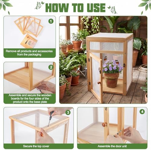Bucherry Wooden Butterfly Habitat Cage Monarch Caterpillar Enclosure, 15.7" - Image 3