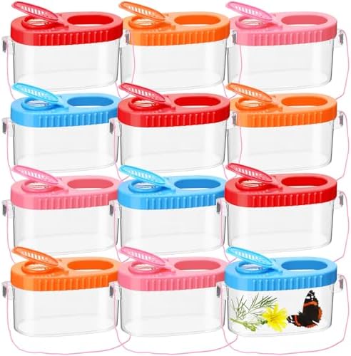 Halloscume 12 Pcs Insect Bug Viewer for Kids Explorer Outdoor Set Bug Catcher Containers for Insects Magnifying Insect Box Observation Kit for Science Nature Exploration Collecting by Halloscume