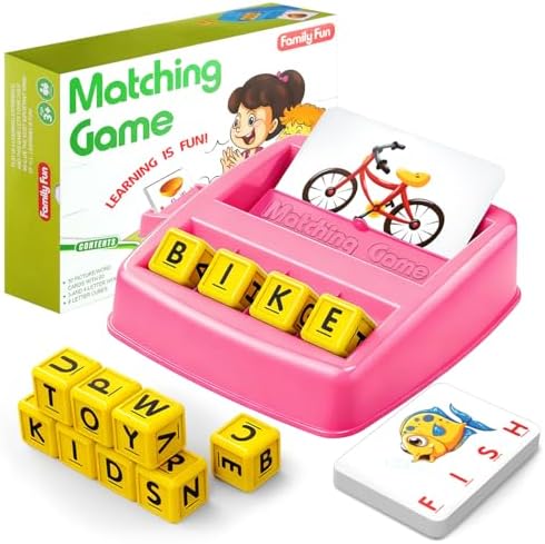 HahaGift Educational Toys for 2-5 Year Old Girl Gifts, Matching Letter Learning Games Activities, Christmas Birthday Gift for Toddler Kids Age 2 3 4 5 Year Olds Girls by HahaGift