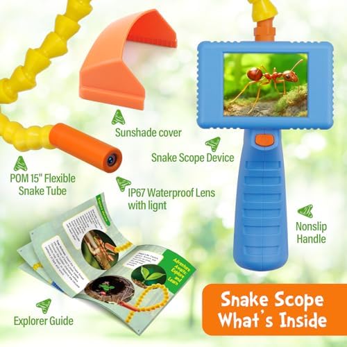 Kids Borescope Snake Camera with Light, 2.4” HD Screen, STEM Educational Toy for Boys & Girls Ages 4-10, Outdoor Science Exploration Kit, Real-Time Viewing, Christmas Birthday Festival Gift for Kids - Image 3