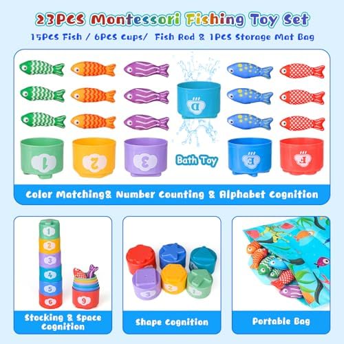 Montessori Baby Fishing Game Toy for Learning Number & Color Sorting - Image 4
