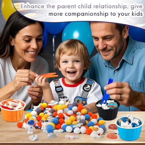 135 Pcs Space Sensory Bin Filler Astronaut Spaceship Counting Sorting Sensory Bin Items Fine Motor Galaxy Counts for Easter Day Spring Summer Sorting Counting Decor - Image 5