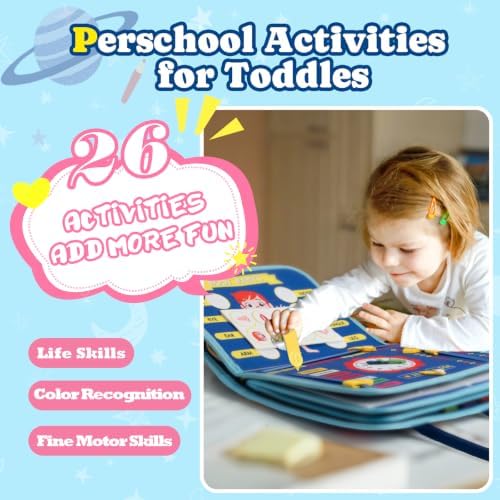 Montessori Busy Board & Busy Book 25+ Activities for Toddlers, Sensory Toy - Image 6