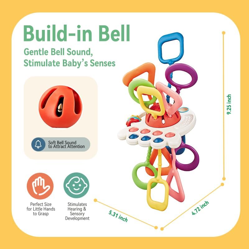 Montessori Silicone Pulling Toy for Babies (Red) - Image 7