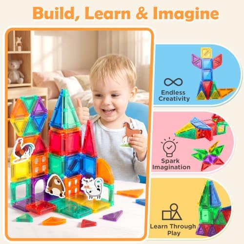 URMYWO Magnetic Building Tiles, Magnetic 3D Blocks Construction Playboards - Image 4