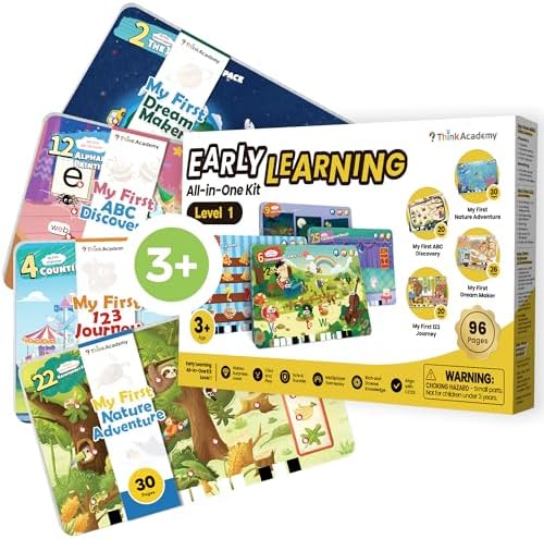 Level 1 Flash Cards for Kids 3+, Compatible Only with Upgraded Learning Pad by ThinkAcademy