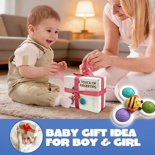 3PC Suction Spinner Toys for Babies 12 Months, Bath & Window Suction Toys, Airplane Travel Activities, Montessori Sensory Fidget Toys, Easter Basket Stuffers Gifts for 1 Year Old Boys Girls - Image 6