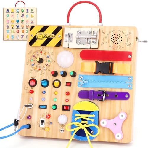 Hoarosall 23 in 1 Busy Board Montessori Toys for Toddler and 1-3 Year Old Boys and Girls by Hoarosall