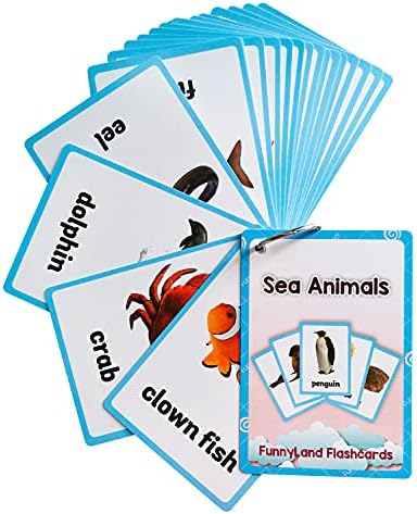 Lilias Sea Animals Flash Cards, Toddler Learning Toys, Preschool Learning Toys, Homeschool Supplies, Learning Supplies for Kindergarten, 4.3 X 3.14 Inch, 20 Cards in Set by Unknown