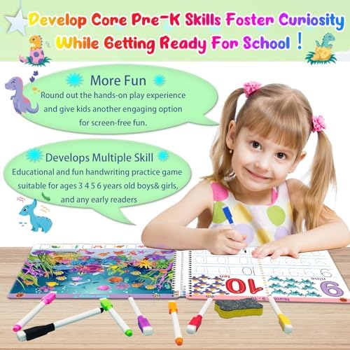 ALIANFLY Preschool Learning Activities Educational Workbook - Toddler Prek Montessori Handwriting Practice Activity Tracing Toys Busy Book for Kids, Autism Learning Materials and ABC Learning Book - Image 5