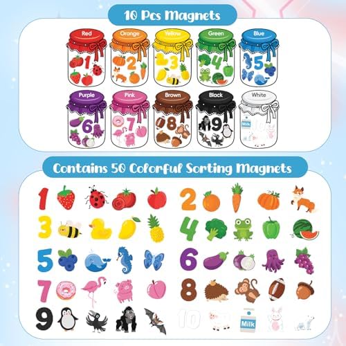10Pcs Magnetic Color Sorting Cute Fridge Magnets for Kids Color Sorting - Image 2