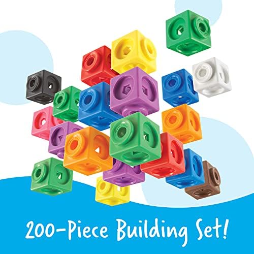 Learning Resources MathLink Cubes Big Builders - Math Manipulatives Kindergarten Games, Pattern Building Blocks, Counting Blocks, STEM Sets, Classroom Counters, Fine Motor Skills, Gifts For Kids - Image 2