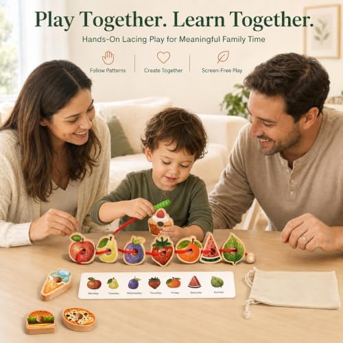 Wooden Lacing Caterpillar Threading Toy Beads Sequencing Set,Gift for 2yrs+ - Image 4
