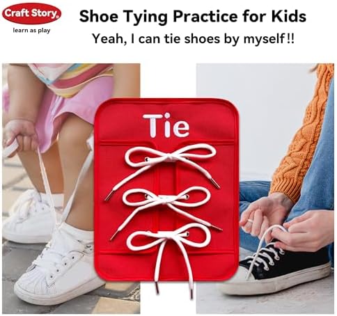 Craftstory Toddlers Montessori Toys Busy-Board for 3 4 5 Year Girls Boys Gifts, Sensory Basic-Life-Kills Shoe-Tying Practice for Kids Fine-Motor Skill Toys Teacher Resoures Preschool Classroom - Image 6