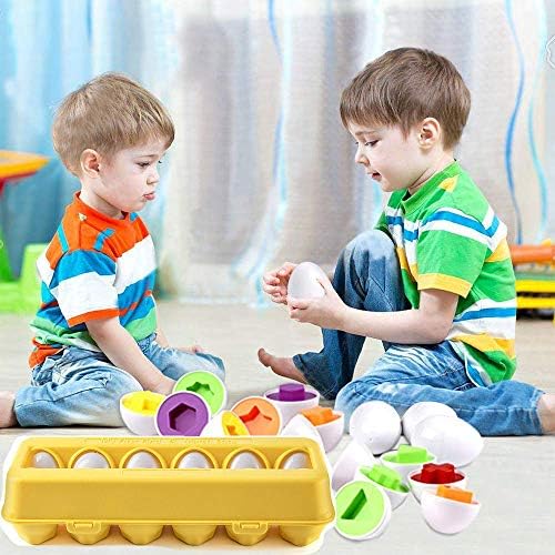 JUNBESTN Easter Matching Eggs Connect Eggs Parlour Games Toys Gifts for 2 3 Years Old Kids Toddler Baby Girls Boys Shape Color - Image 5