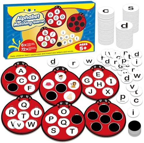 Alphabet Games Letter Learning Toys ABC Flash Cards for Toddler, Speech Therapy Alphabet Matching Game for Kids, Homeschool Supplies Kindergarten Preschool Classroom Must Haves by Unknown