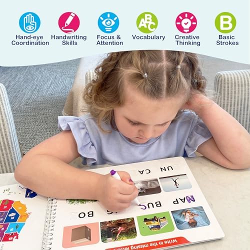 BenBen Kindergarten Preschool Workbook for Kids Age 3-5, Erasable, Reusable - Image 6