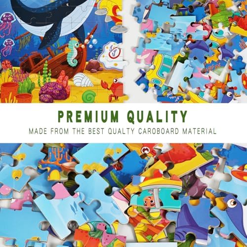 100 Piece Puzzles for Kids Ages 4-6 - Puzzles Ages 6-8 Year Old - Toy for Learning Ocean Animals for 8-10 yo - Jigsaw Toddler Game for Boy and Girl Ag - Image 7