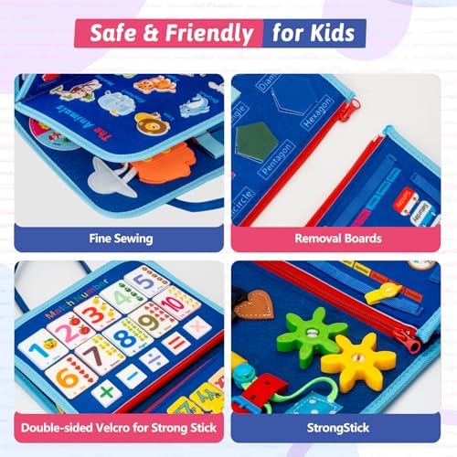 Toddler Busy Board Montessori Toys, Sensory Busy Book for 3 4 5 6Year Old - Image 6