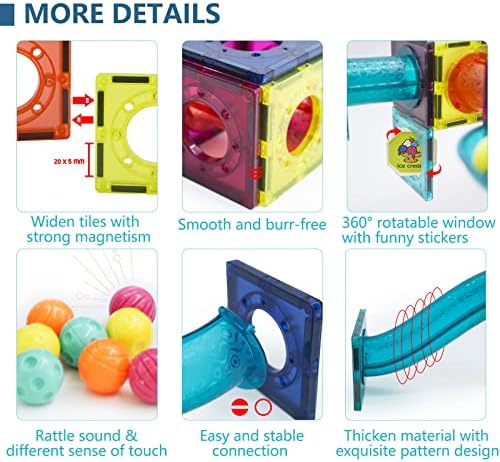 LTKFFFdp Magnetic Building Blocks STEM Educational Toys for Kids Ages 4-12, Ball Track and 3D Stacking Construction Set - Image 4