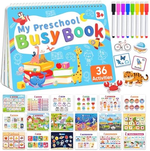 Toddler Busy Book, Montessori Educational Toys for 3 4 5 Year Old Gifts by GaguleToys