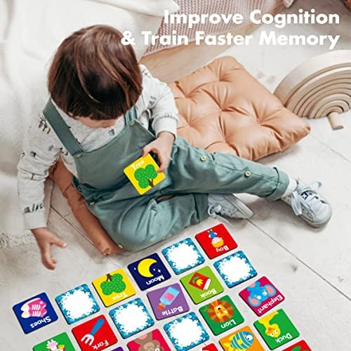 Hebayy Memory Matching Game, 72 PCS First Words Matching Cards for Toddlers 36 Pairs Memory Cards Educational Toys for Preschool 4 5 6 Years Old - Image 5