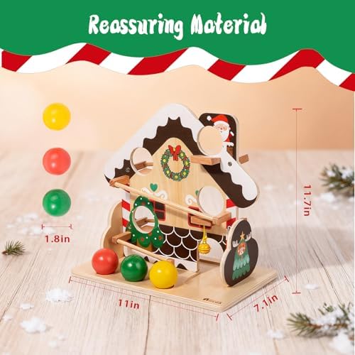 Adena Montessori Wooden Ball Drop Gravity Toy, 1-3y - Image 3