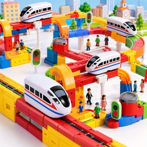 Electric Train Set Replacement Cars USB Rechargeable Add-On Train Cars for Use with Tracks Only(2Pcs) - Image 6