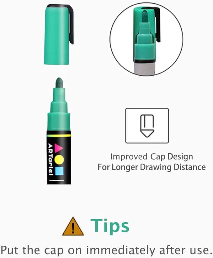 Permanent Markers for Rock Painting, 12 Colors, Medium Point, Quick-Drying, Waterproof, Fade-Resistant, Non-Toxic (A501-2018)
