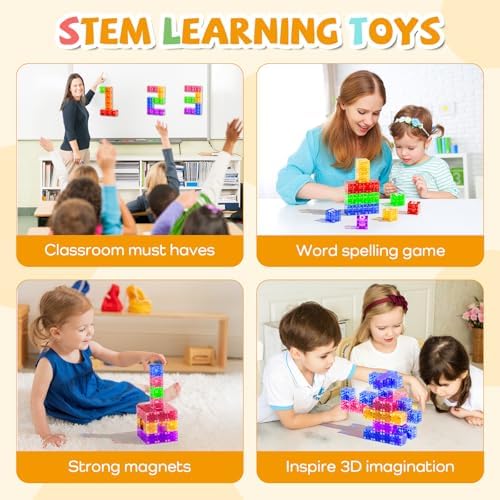 SYSKENI 35PCS Mini Farm Magnetic Blocks Travel Set for Kids Ages 3-5 4-8 - Image 4