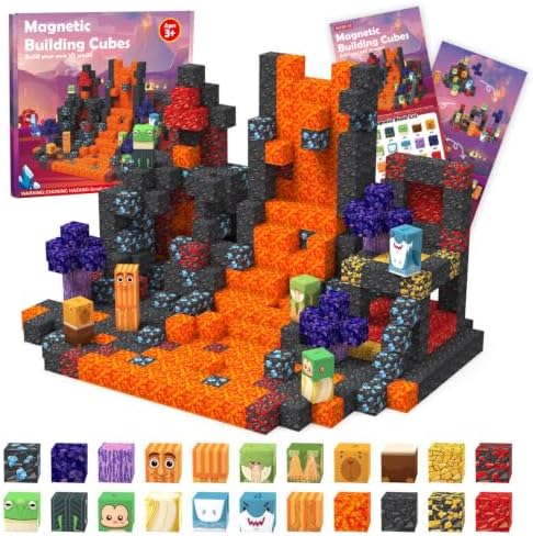 Magnetic Blocks STEM Magnet Tiles Construction Toys for 3+ Years Boys Girls by RANPHYKX