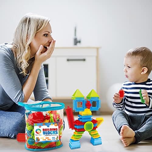 Baby Building Toys, 150pcs Bristle Shape 3D Building Blocks Toy Set - Image 3