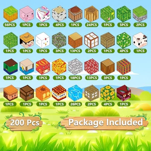 Forest Monster Magnetic Blocks - 200 PCS Pixel World Magnetic Building Blocks STEM Toy for Kids | Educational Construction Gift for Boys & Girls (Ages 3-12) - Image 4