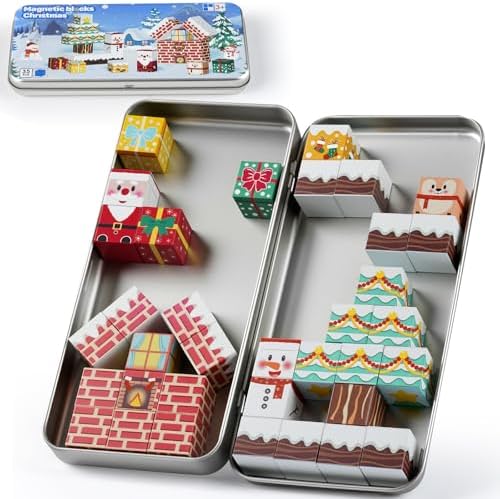 Magnetic Building Blocks for Kids 3-8, STEM Travel Toys with Storage Box by Shunshoon