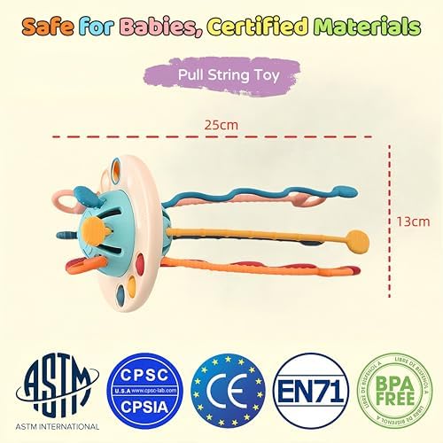 Montessori Pull String Travel Toy, UFO Sensory Toy for 18 Months+ - Image 2